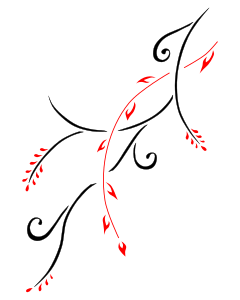 Modèle de broderie arabesques et feuilles pour le choix d'une couleur de fil de broderie